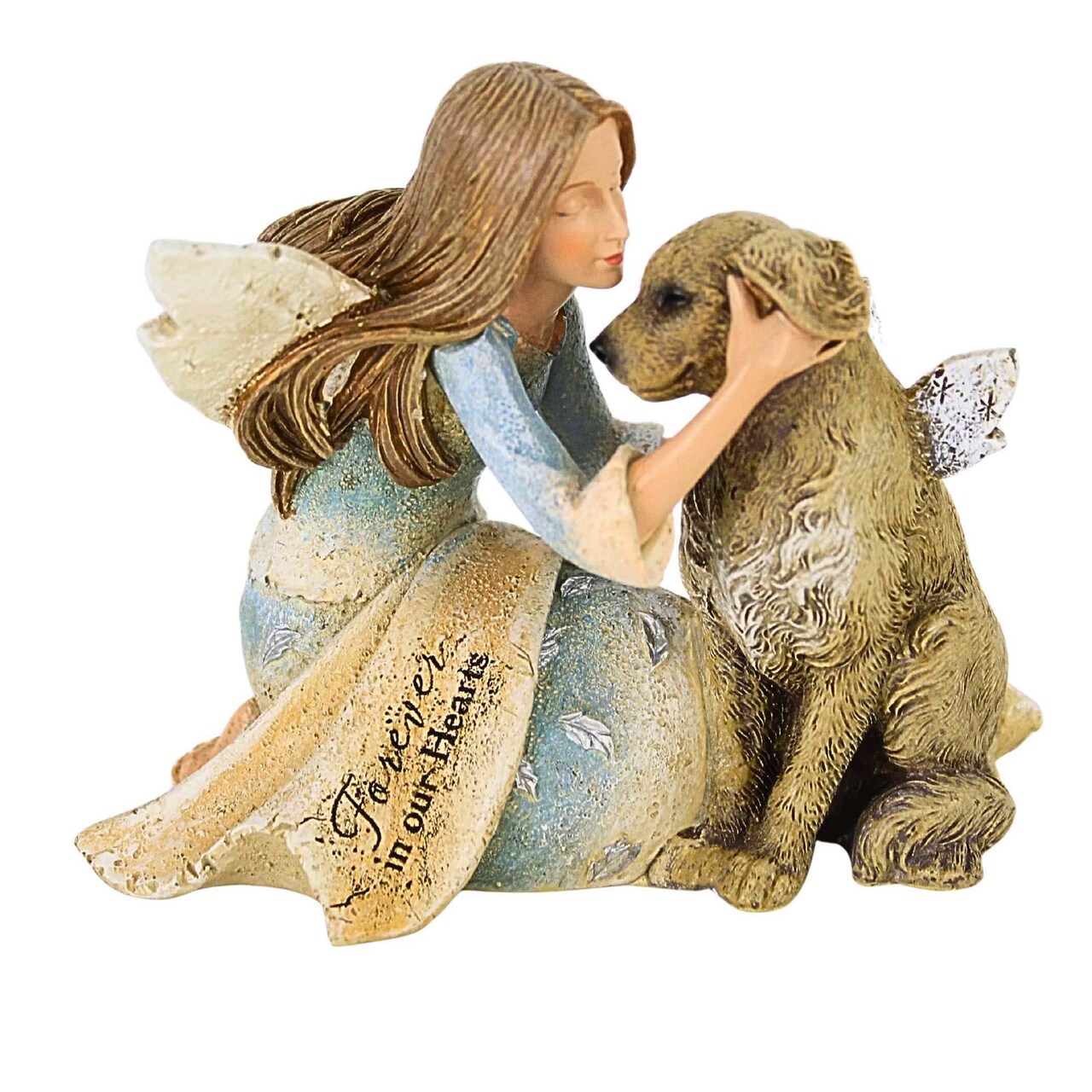 Roman 4.25 In Angel With Dog Figurine Bereavement Figurine , Bereavement Loss Best Friend